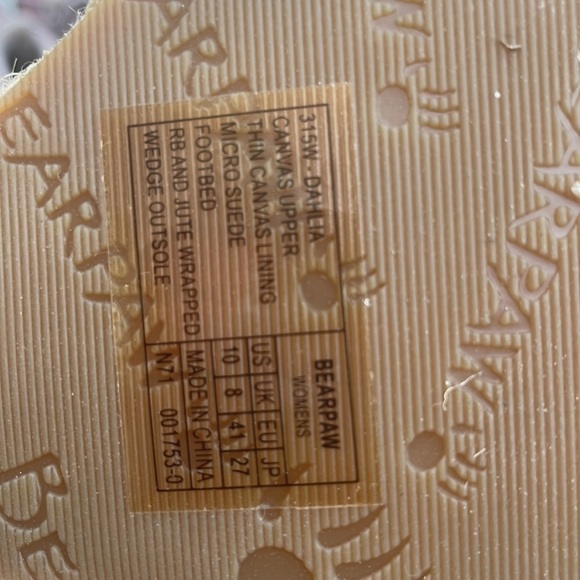 BEARPAW dahlia womens sandal tie wraparound ankle Sz 10 wedge - Picture 8 of 11